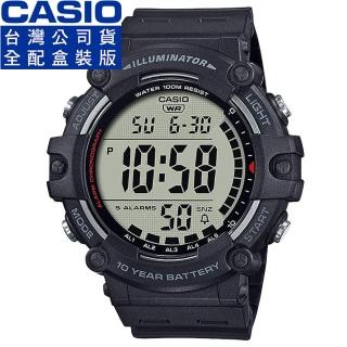 【CASIO 卡西歐】卡西歐大液晶野戰電子錶-黑(AE-1500WH-1A 台灣公司貨全配盒裝)