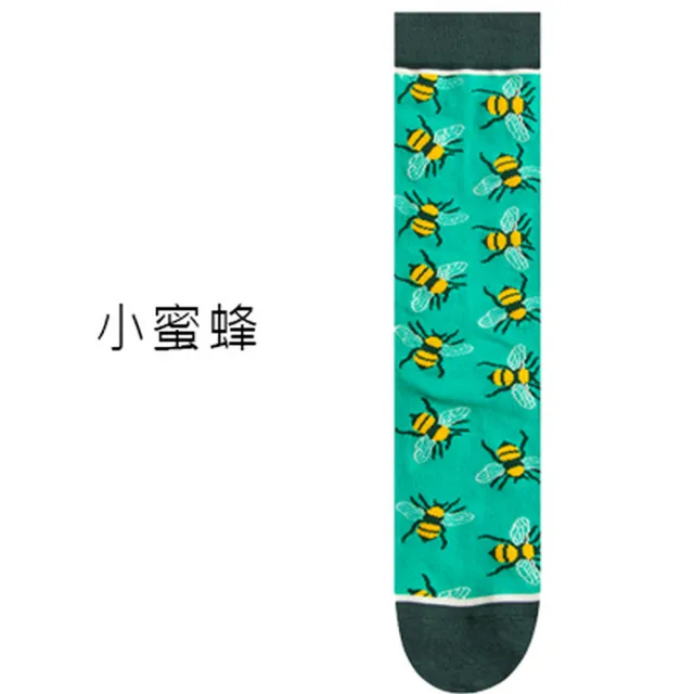 【OT SHOP】男女款棉質搞怪個性潮流中筒襪 M1093(熱帶雨林 法式風格襪子)