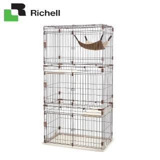 【Richell 利其爾】舒適樓中樓貓籠-棕色 M號(ID59791)