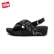 【FitFlop】LULU CRYSTAL FEATHER BACK-STRAP SANDALS 閃耀多色水鑽後帶涼鞋-女(靚黑色)