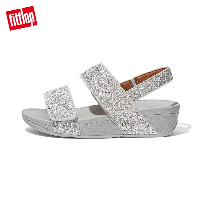 【FitFlop】MINA GLITTER MIX BACK-STRAP SANDALS 寬帶可調整式後帶涼鞋-女(銀色)