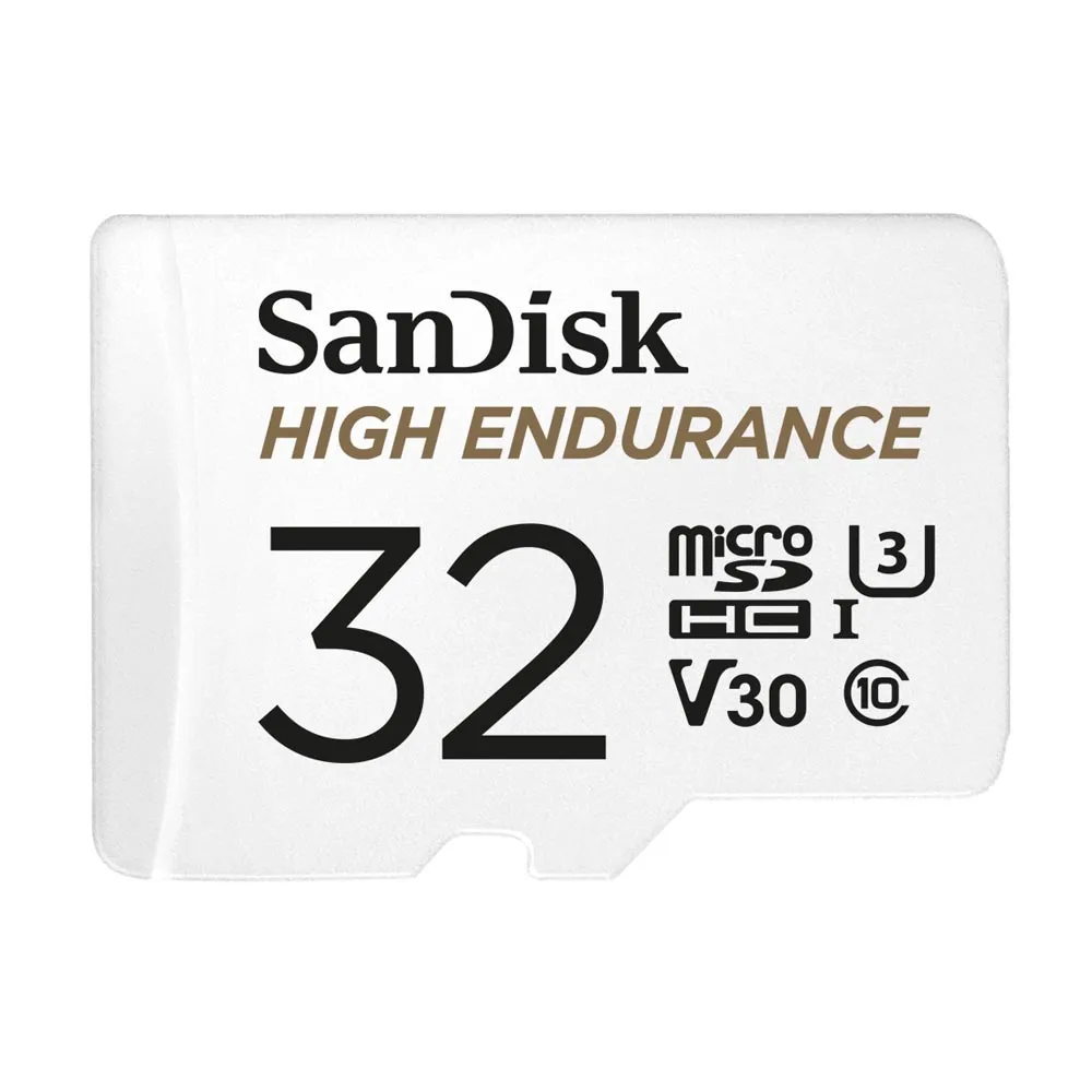 【SanDisk 晟碟】32G 家用/行車安全監控紀錄專用 4k U3 記憶卡 附轉卡(連續紀錄2500 小時 原廠2年保固)