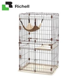 【Richell 利其爾】舒適樓中樓貓籠-棕色 S號(ID59781)