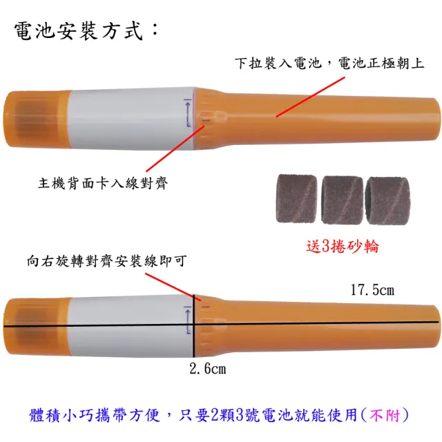 【月陽】寵物貓狗指甲電動磨甲器送砂輪(SA2103)