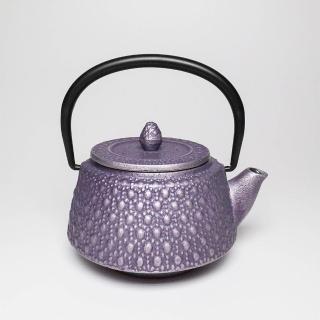 【福介商店】南部鐵器 日本鑄鐵茶壺 岩戶鑄工所 九重龜甲 彩壺0.3L-銀紫(泡茶壺 沖泡壺 小茶壺 小鐵壺)