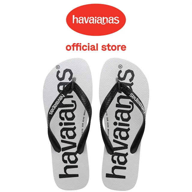 【havaianas 哈瓦仕】拖鞋 男鞋 夾腳拖 大Logo Top mania 黑 4144264-1069M