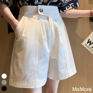 【MsMore】韓國少女團超顯瘦休閒棉5分寬褲#108761現貨+預購(3色)