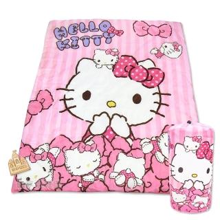 【享夢城堡】MIT卡通萬用收納被5x6涼被附束口袋(HELLO KITTY 我的娃娃-粉) 涼被/冷氣毯