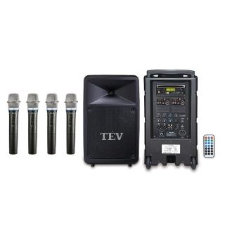 【TEV】TA-780 CD-4(四頻無線移動式擴音機 含4手握麥克風 CD/USB/SD/BT/280W)