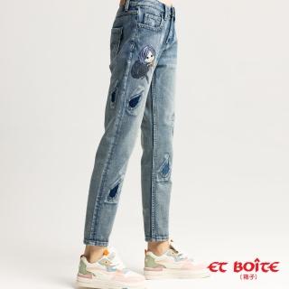 【BLUE WAY】女裝 DORA漫遊雨滴無彈中腰丹寧 男友褲 牛仔褲-ET BOiTE箱子