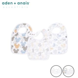 【aden+anais 官方直營】迪士尼經典圍兜3入/2款(米奇米妮/寶貝小飛象)