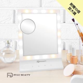 【FUGU BEAUTY】LED智慧觸控化妝鏡 贈10倍放大鏡(美妝鏡/LED化妝鏡推薦/LED化妝鏡評價)