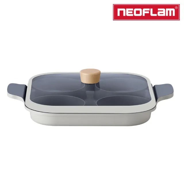【NEOFLAM】韓國製Steam Plus Pan雙耳烹飪神器&玻璃蓋-兩色任選(IH爐適用/不挑爐具/含玻璃蓋)