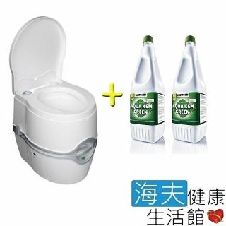 【海夫健康生活館】Porta Potti Excellence 豪華型 電動泵攜帶型沖水馬桶+排泄物分解劑x2入