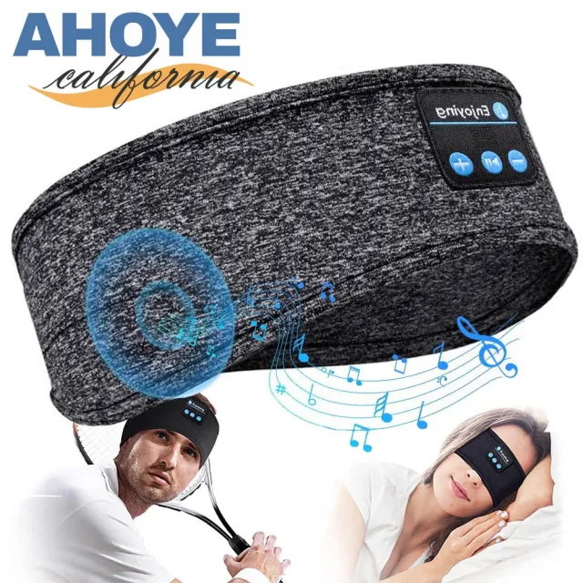 【AHOYE】5.0藍牙音樂運動頭巾 USB充電 藍牙耳機 頭帶 髮帶 助眠 跑步 健身