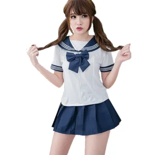 【愛衣朵拉】水手服 S-XL 藍白色學生制服(角色扮演派對學生服)