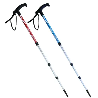 【Yenzch】健走/行走杖/收納款四節 7075航太級/T柄 RM-10624(二色可選 台灣製)