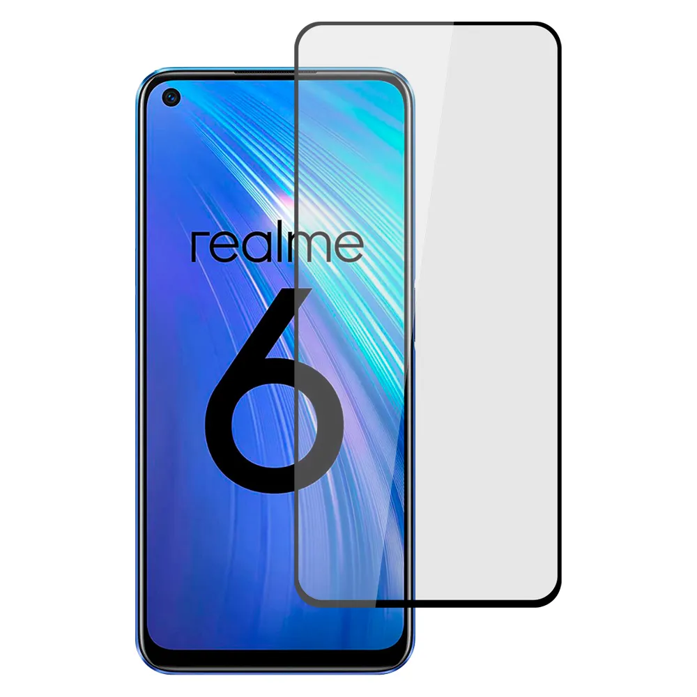 【Ayss】realme 6/6.55吋 超好貼滿版鋼化玻璃保護貼(滿膠平面滿版/9H/疏水疏油-黑)