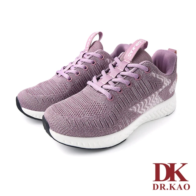【DK 高博士】百搭配色彈力飛織氣墊鞋73-0113-21粉色