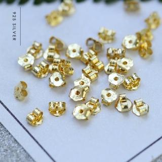 【Emi 艾迷】925銀金色耳環耳針用耳堵12入(六對)