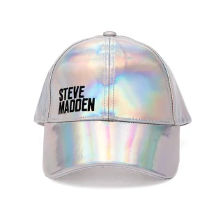 【STEVE MADDEN】時尚品牌LOGO炫彩棒球帽(銀色)