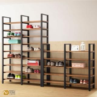 【WAKUHOME 瓦酷傢俱】Ari工業風木心板8尺高低鞋架A005-273+274