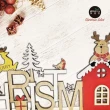 【摩達客】耶誕-聖誕英文字牌麋鹿紅屋木質擺飾(單件組)