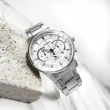 【CITIZEN 星辰】經典商務 三眼計時 礦石強化玻璃 日期 防水100米 不鏽鋼手錶 白色 42mm(AN8190-51A)