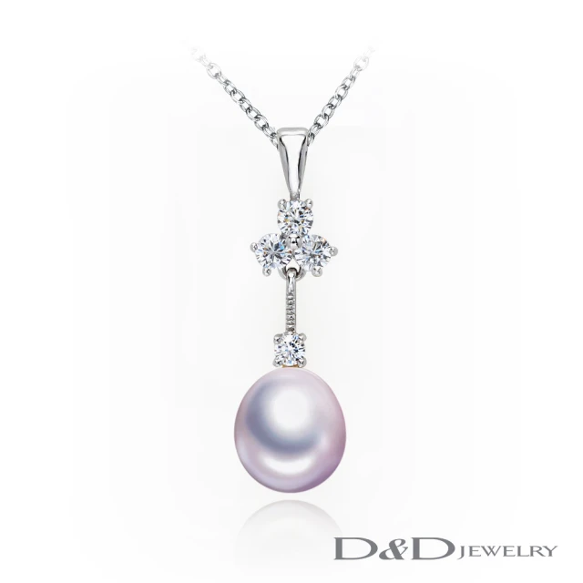【D&D JEWELRY】雅緻天然珍珠項鍊  925銀(珍珠項鍊-紫)