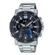 【CASIO 卡西歐】EDIFICE 藍牙智慧錶款 雙顯 男錶 不鏽鋼錶帶 黑色 防水100米 ECB-20DB(ECB-20DB-1A)