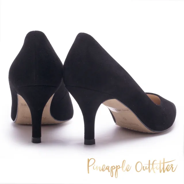 【Pineapple Outfitter】優雅美型 麂皮尖頭中跟鞋(絨黑)