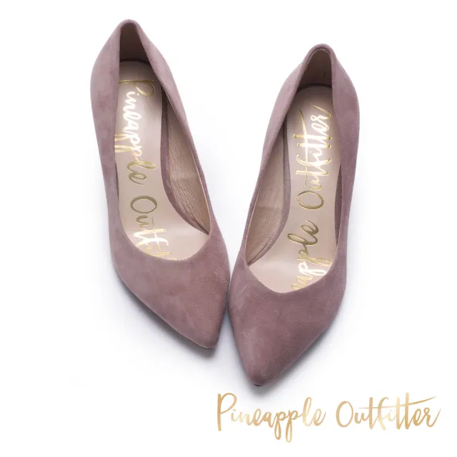 【Pineapple Outfitter】優雅美型 麂皮尖頭中跟鞋(絨灰)