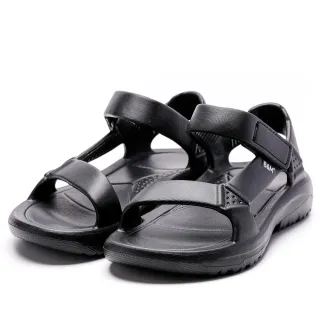 【母子鱷魚】-官方直營-純色系造型涼鞋-黑