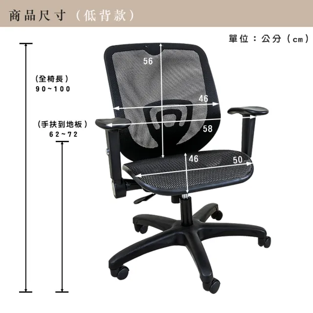 【歐德萊生活工坊】克里斯全透氣網電腦椅-低背款(電腦椅 辦公椅 桌椅 椅子)