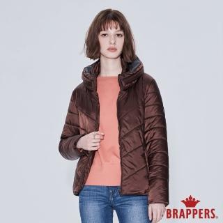 【BRAPPERS】女款 雙層高領舖棉外套(深咖啡)