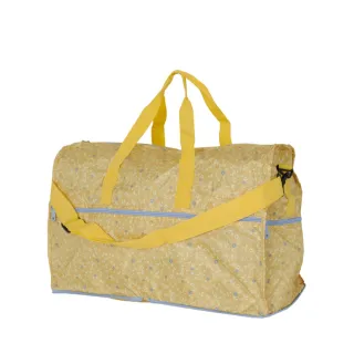 【HAPI+TAS】日本原廠授權 大摺疊旅行袋 黃色花朵華爾滋(H0004/旅行袋/ 摺疊收納袋/購物袋)