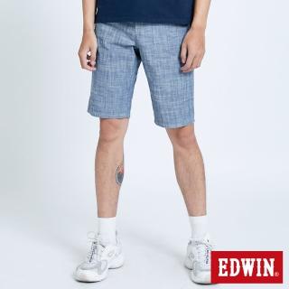 【EDWIN】男裝 503 基本五袋棉質 休閒短褲(原藍色)