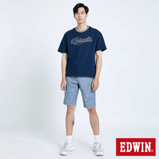 【EDWIN】男裝 503 基本五袋棉質 休閒短褲(原藍色)