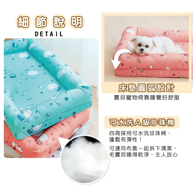 【奶油獅】森林野餐-中小型寵物記憶床墊40*60cm-10kg以下適用-台灣製造(灰)