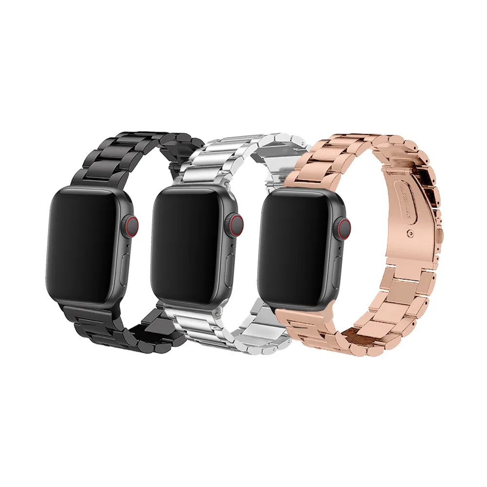 【DAYA】Apple Watch 1-9代/SE 38/40/41mm 不鏽鋼金屬錶帶(附錶帶調整器)