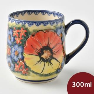 【美學生活 波蘭陶】波蘭陶 Cerraf 卡布其諾杯 馬克杯 咖啡杯 水杯 300ml 波蘭手工製(古典花園系列)