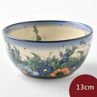 【美學生活 波蘭陶】波蘭陶 Cerraf 餐碗 飯碗 湯碗 13cm 波蘭手工製(紫花蔓藤系列)