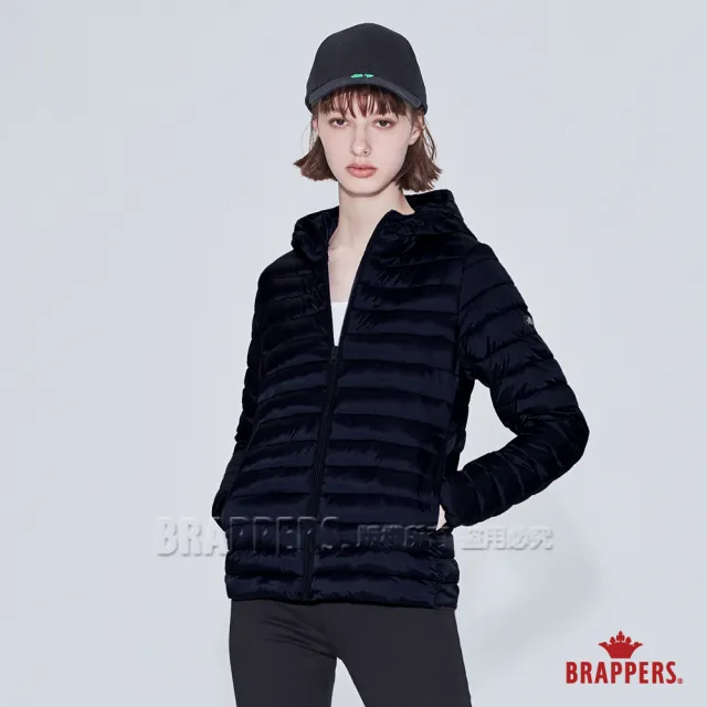 【BRAPPERS】女款 短版仿絨棉連帽外套(藍)