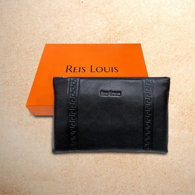 【REIS LOUIS 李斯路易斯】真皮 簡約壓紋牛皮手拿包(真皮包包 壓紋牛皮)