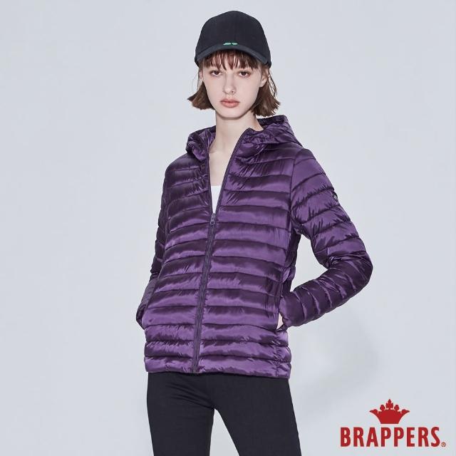 【BRAPPERS】女款 短版仿絨棉連帽外套(紫)