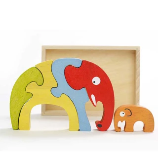 【Begin Again】木頭造型玩具 大象家庭(A1204)