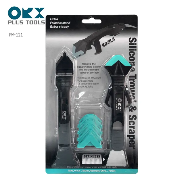 ORX 矽利康刮刀+抹刀組 PW-121(矽力康刮刀頭/抹平工具/矽力康/Silicone/台灣製)