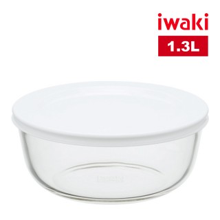 【iwaki】日本品牌耐熱玻璃附蓋微波調理碗(1.3L)