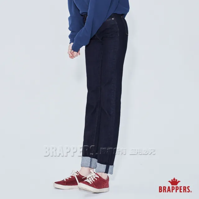 【BRAPPERS】女款 新美腳Royal系列-中腰彈性小直筒褲(深藍)