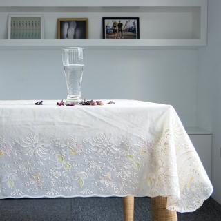 【日本meiwa】明和蕾絲防水桌巾-花132*175CM(桌巾/餐桌巾/桌布/桌墊)